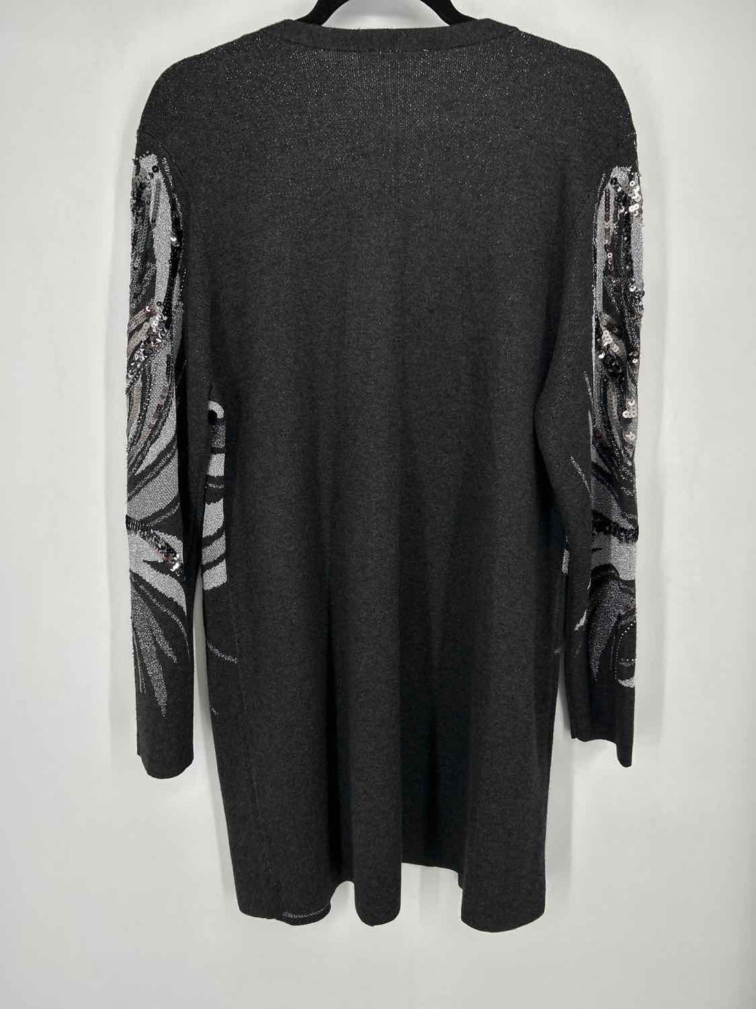 Chicos Size 2(L) Black Sequined Cardigan