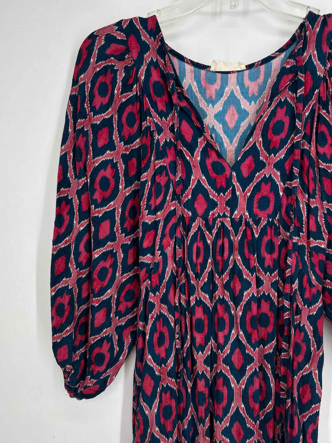 Made With Love Size S Navy & Red Print Dress