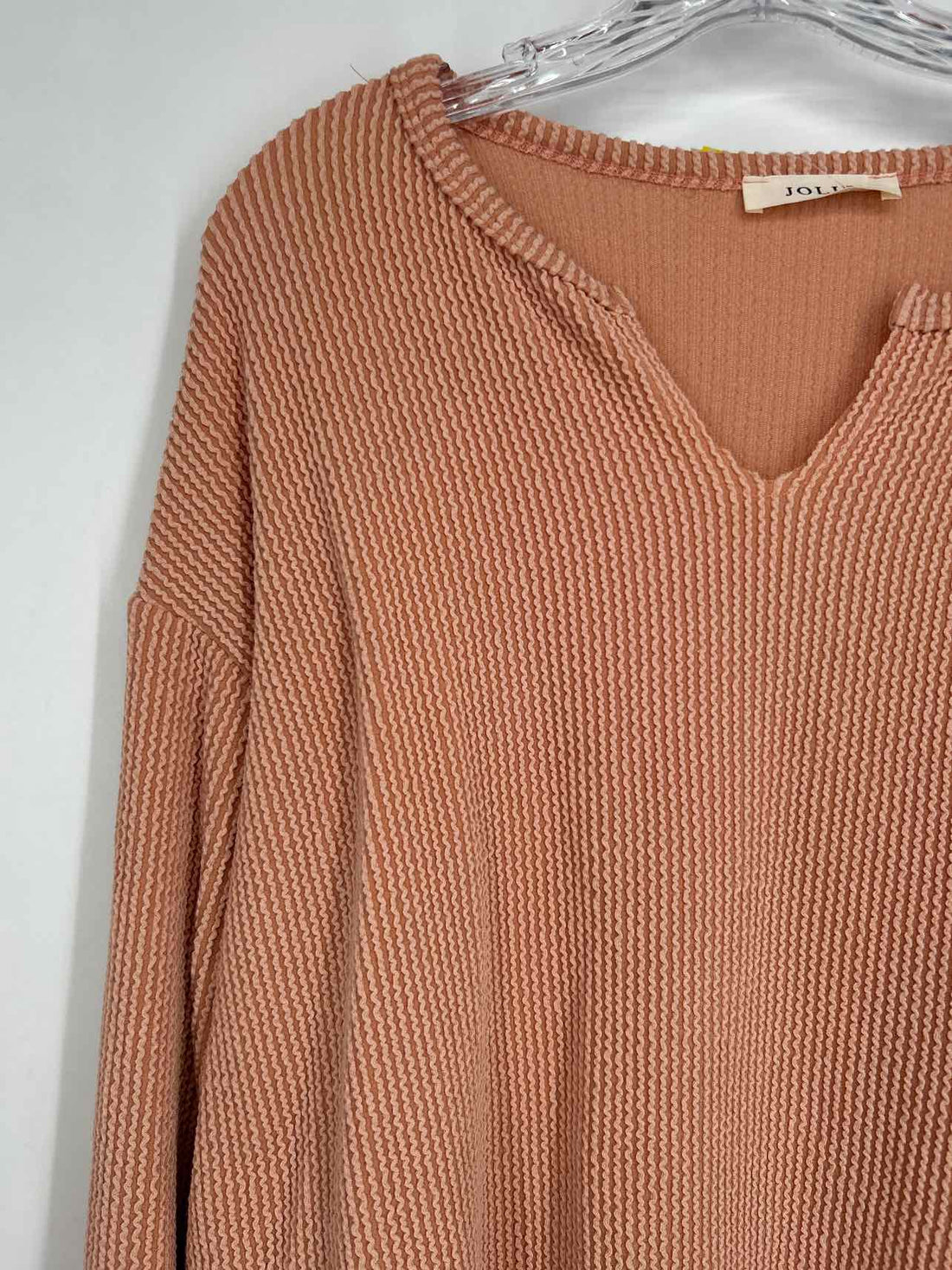 Jolie Size M Blush Ribbed Long Sleeve