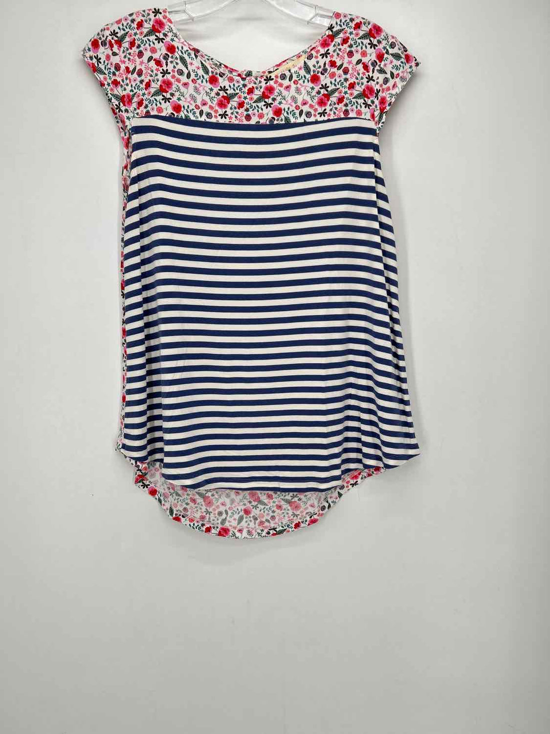 Matilda Jane Size S White Floral & Striped Short Sleeve