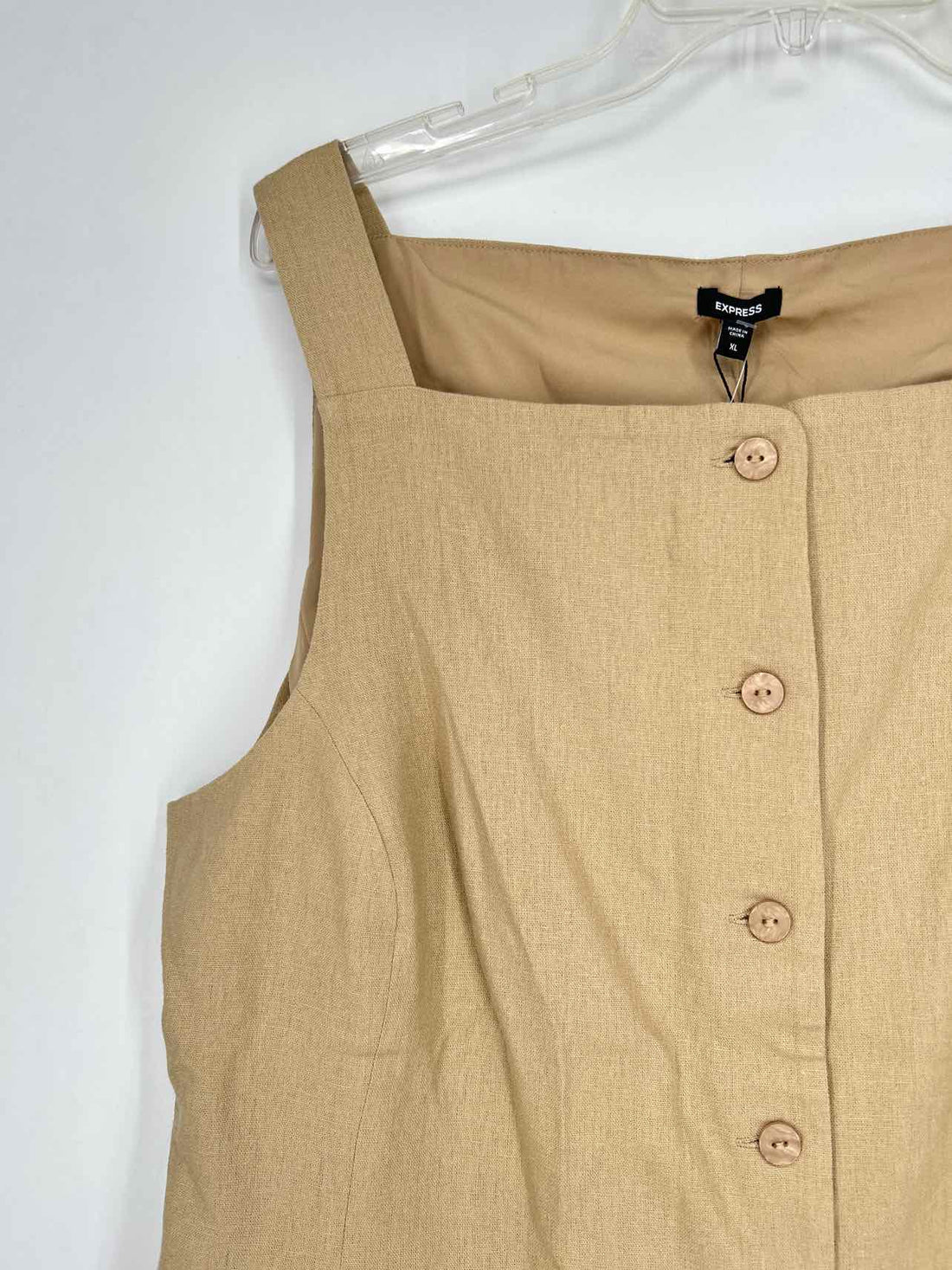 Express Size XL Tan Linen Blend NWT Sleeveless