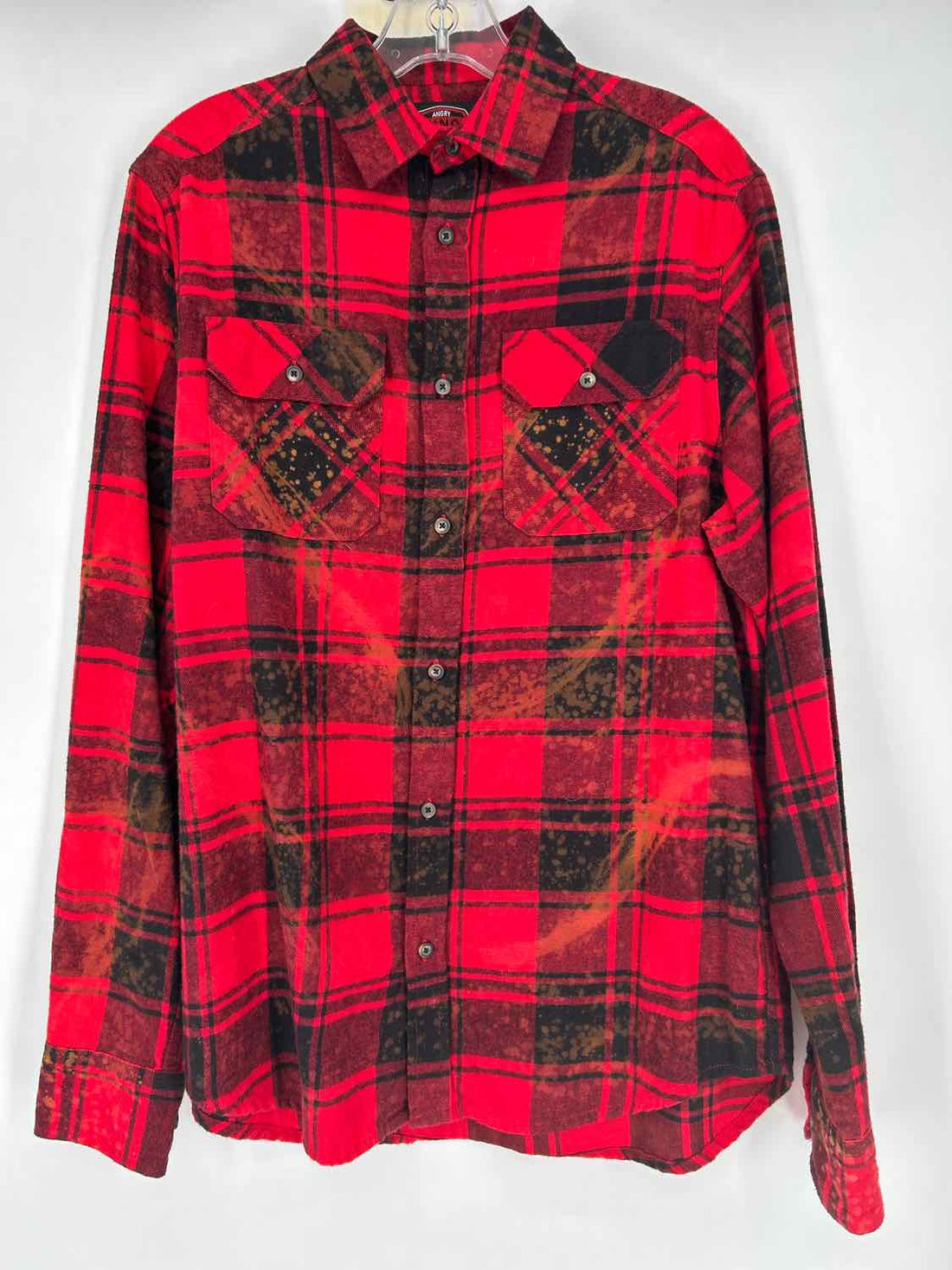 Angry Minnow Clothing Co Size M Red & Black Plaid Long Sleeve