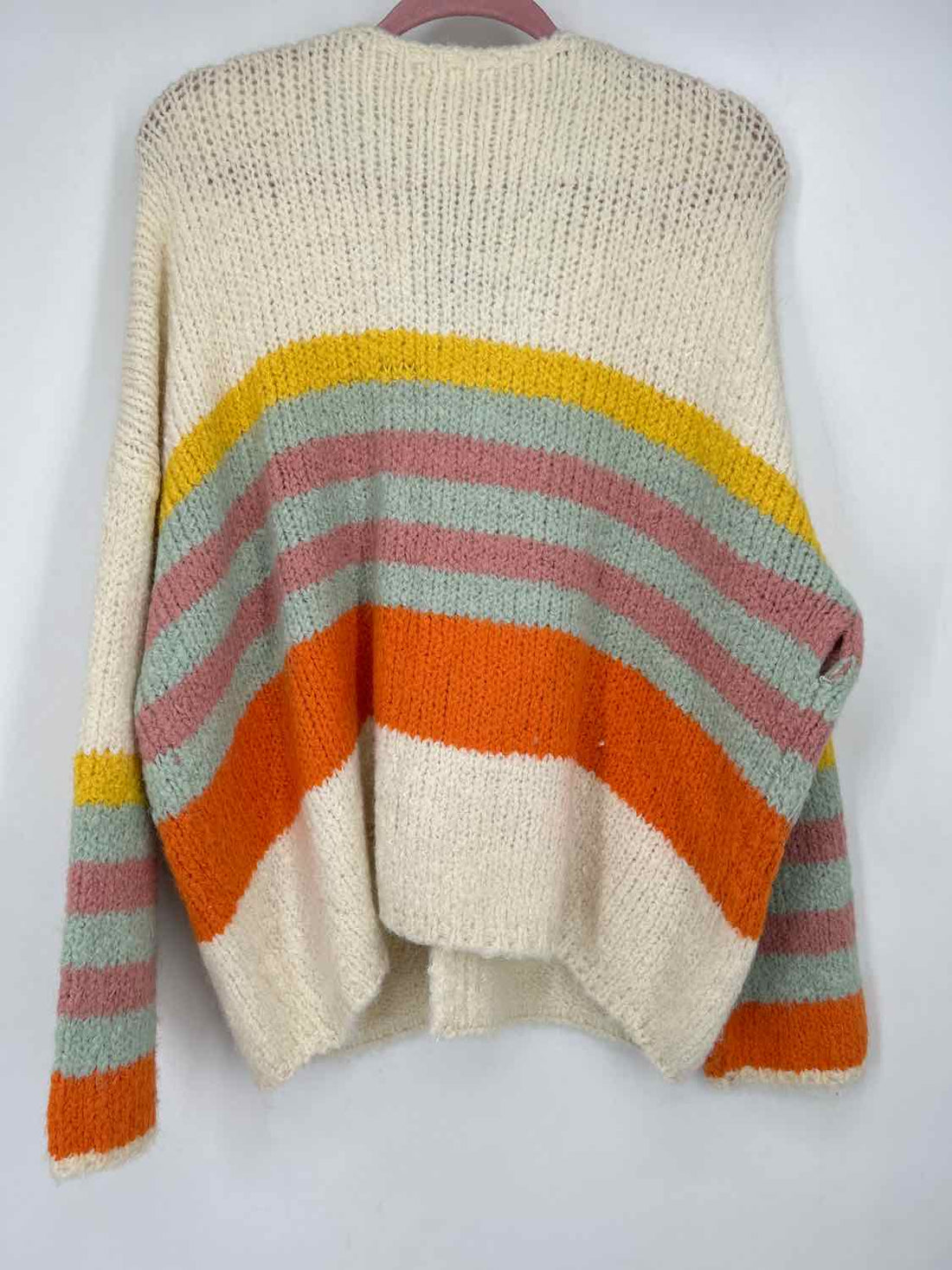 Urban Daizy Size S White Multi Color Striped Cardigan