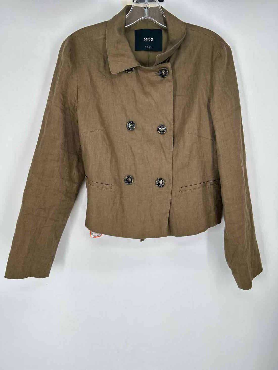 MNG Size M Green Linen 100% Jacket