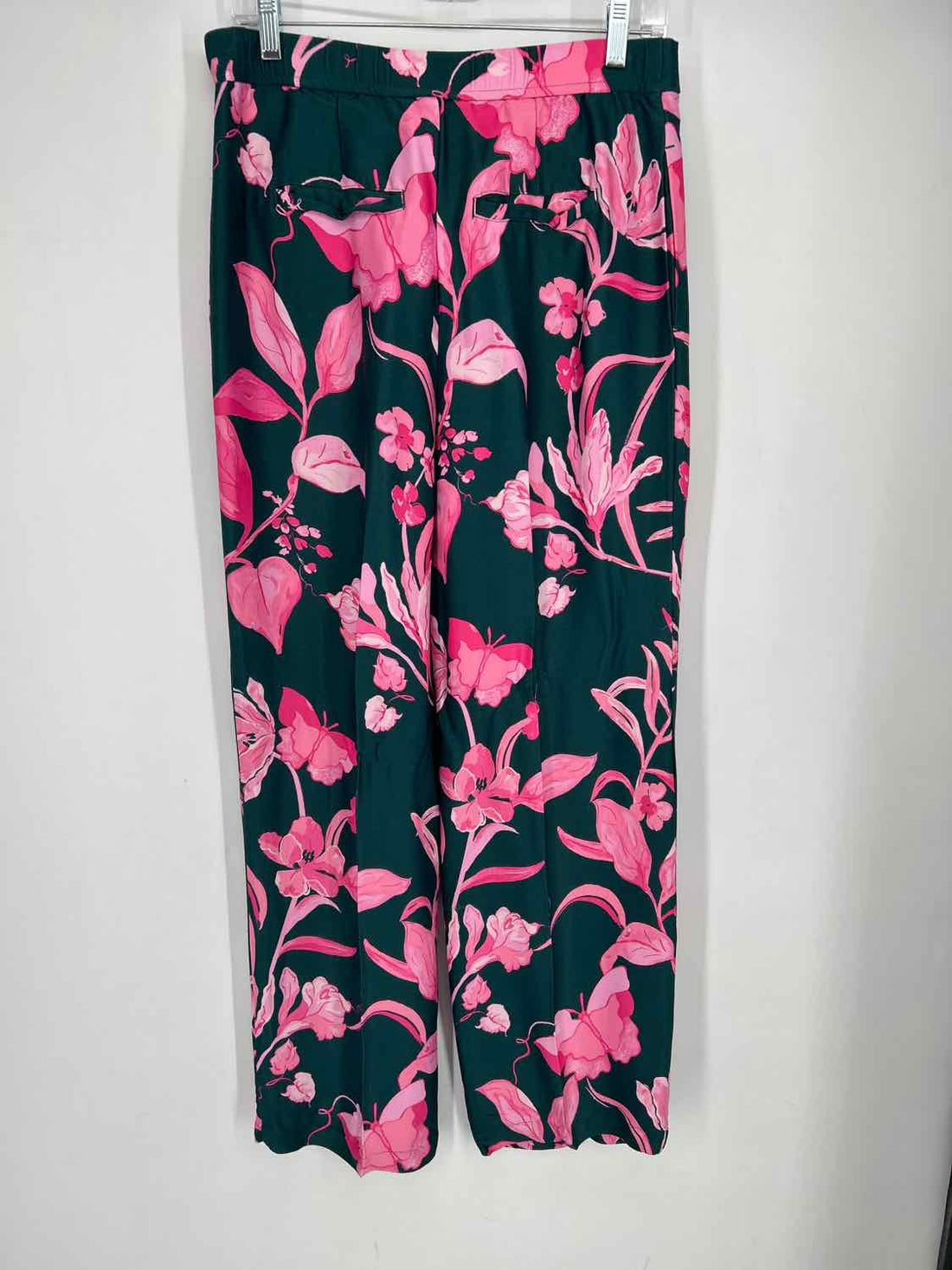 Anthropologie Size 8 Green & Pink Floral Pants