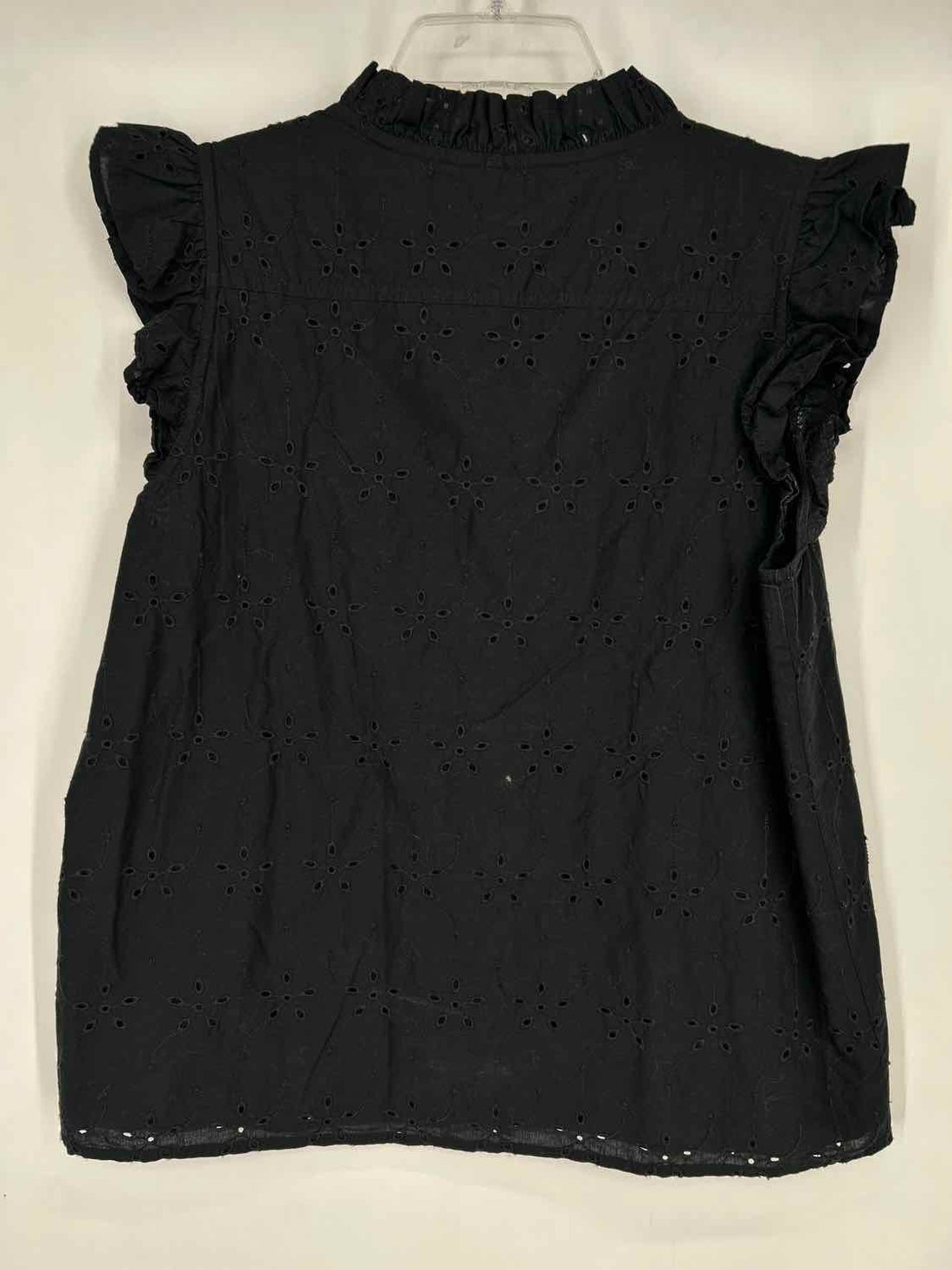 J Crew Size M Black Eyelet Short Sleeve
