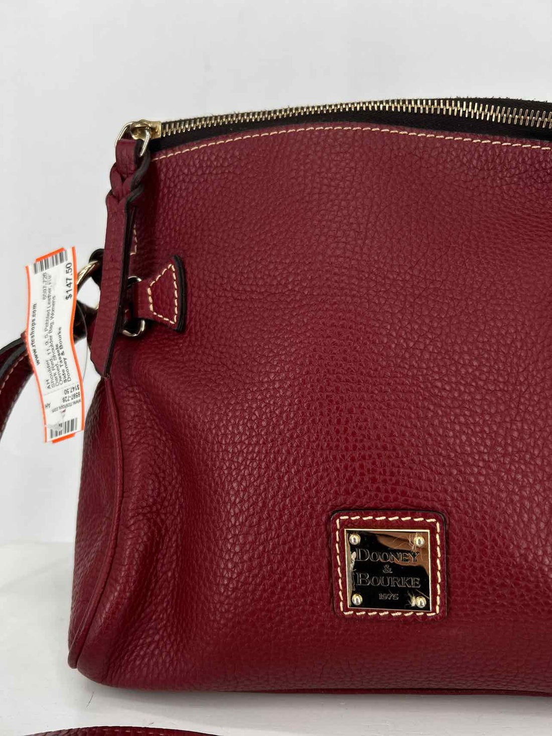 Dooney & Bourke Dark Red Pebbled Leather Pre Owned Shoulder
