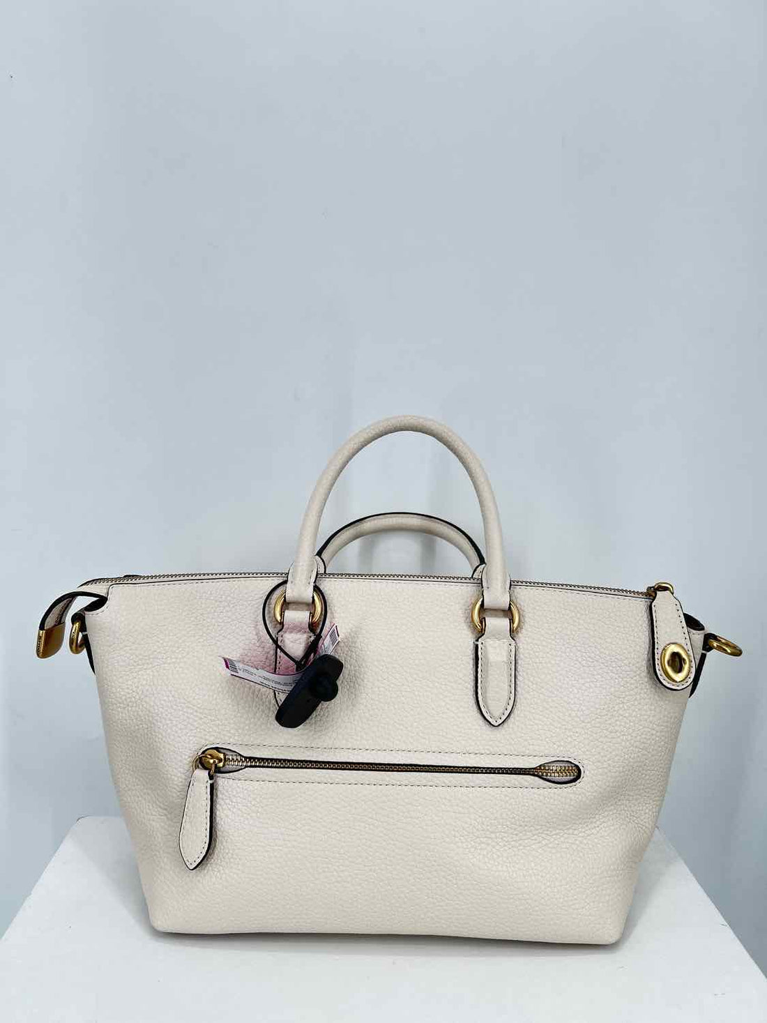 Coach Ivory Pebbled Leather Excellent Condition Satchel