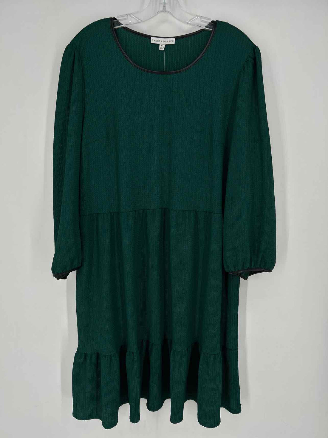 Sandra Darren Size XL Green Long Sleeve Dress