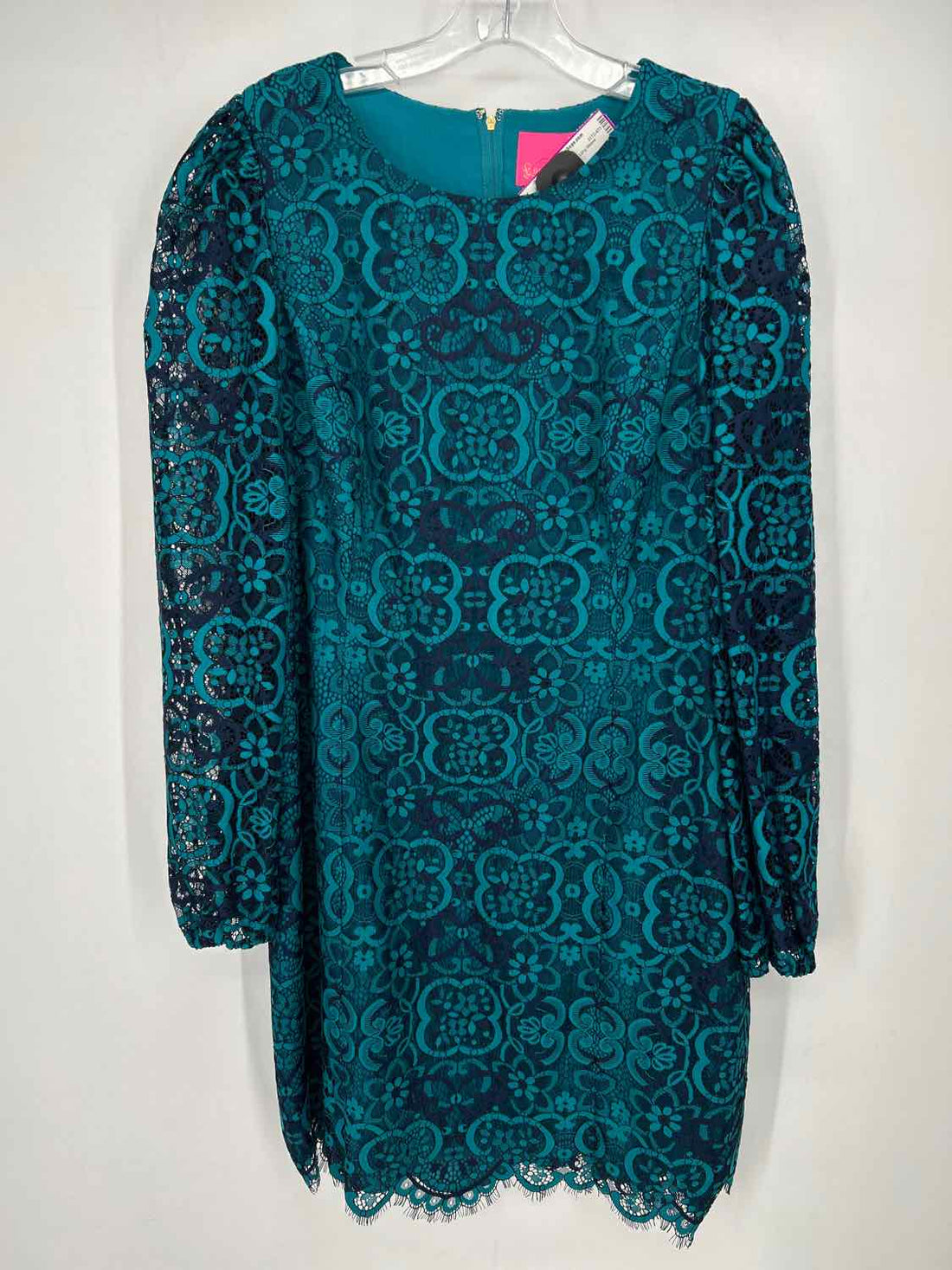 Lilly Pulitzer 16 Teal & Navy Lace Long Sleeve Lilly Pulitzer Dress