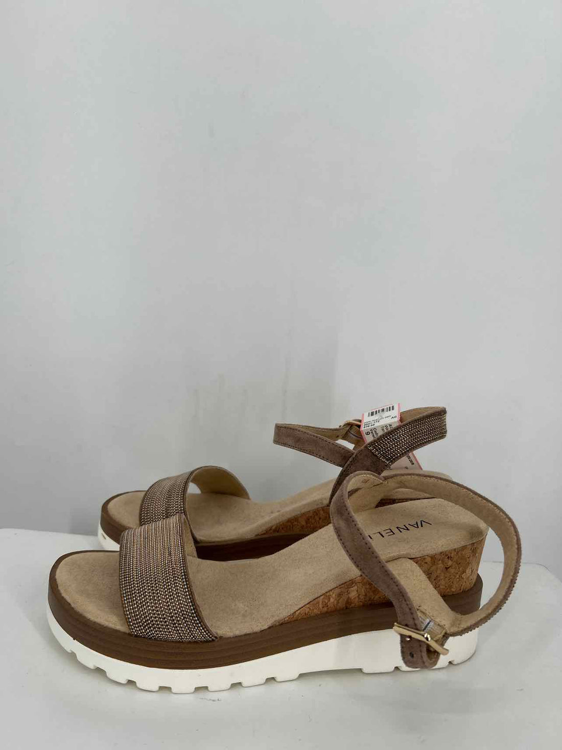 Vaneli Women Size 9 Tan Suede Wedges