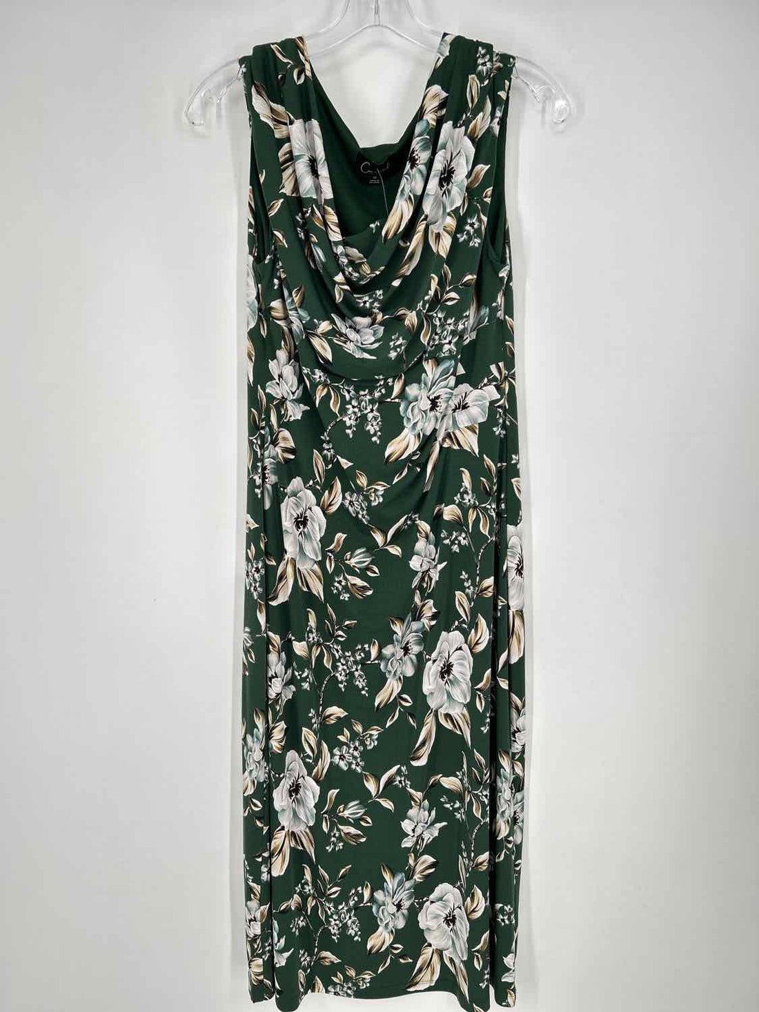 Connected Size 12 Green Floral Sleeveless Dress