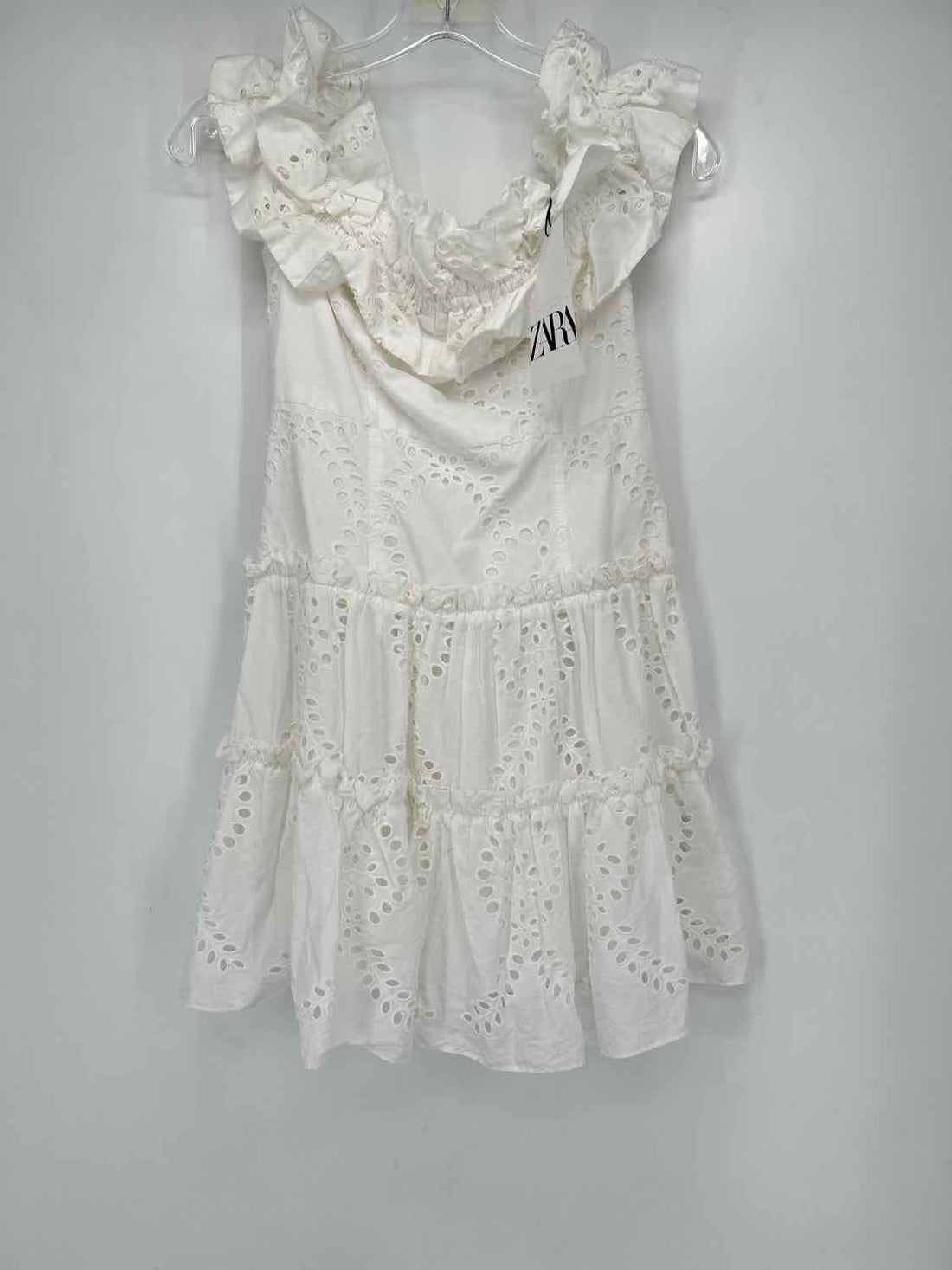 Zara Size XS White Eyelet NWT Dress