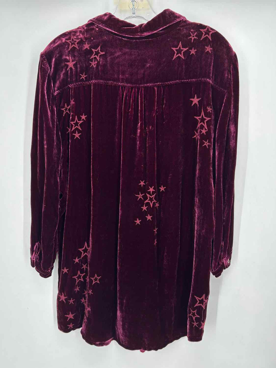 Johnny Was Size L Burgandy Velvet Long Sleeve