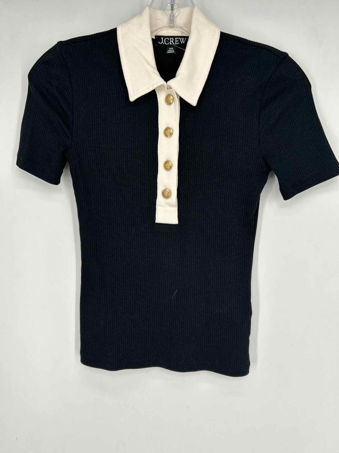 J Crew Size XXS Black & White Short Sleeve