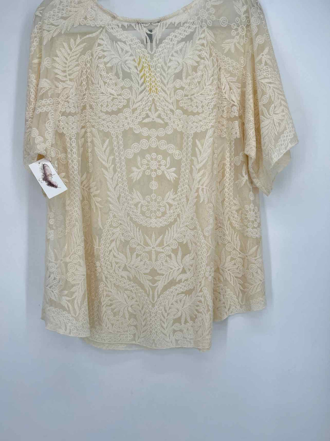 Jessica Simpson Size 1X Cream Embroidered NWT Top/Blouse