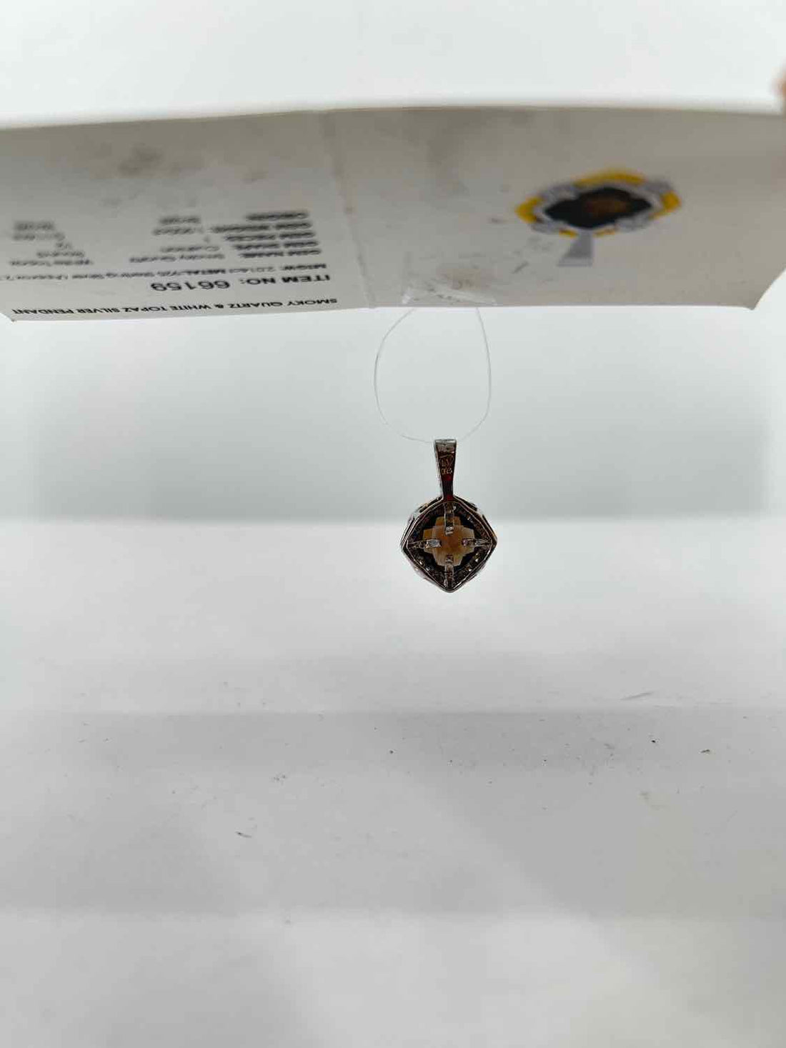 Gems TV 925 Smokey Quartz & white Topaz Silver Pendant
