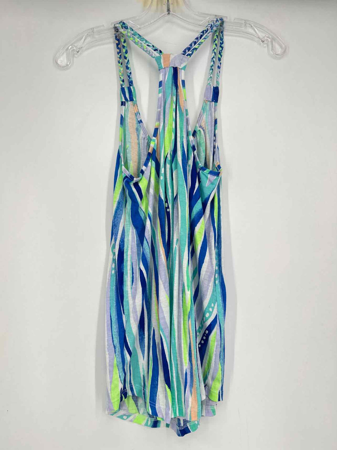 Lilly Pulitzer S Blue & Green Print Sleeveless Lilly Pulitzer Top