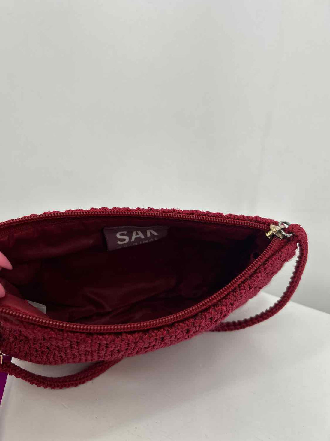The Sak Red Crochet Pre Owned Clutch