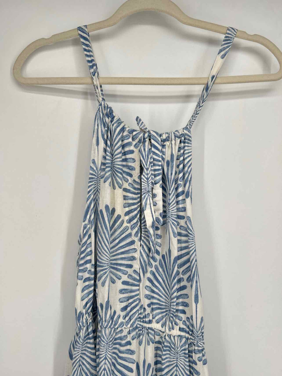 Joie Size M White & Blue Print Dress