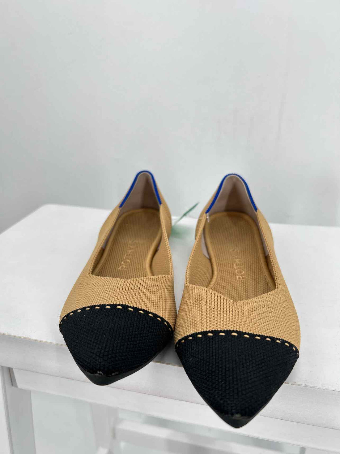 Rothys Women Size 6 Tan & Black Flats