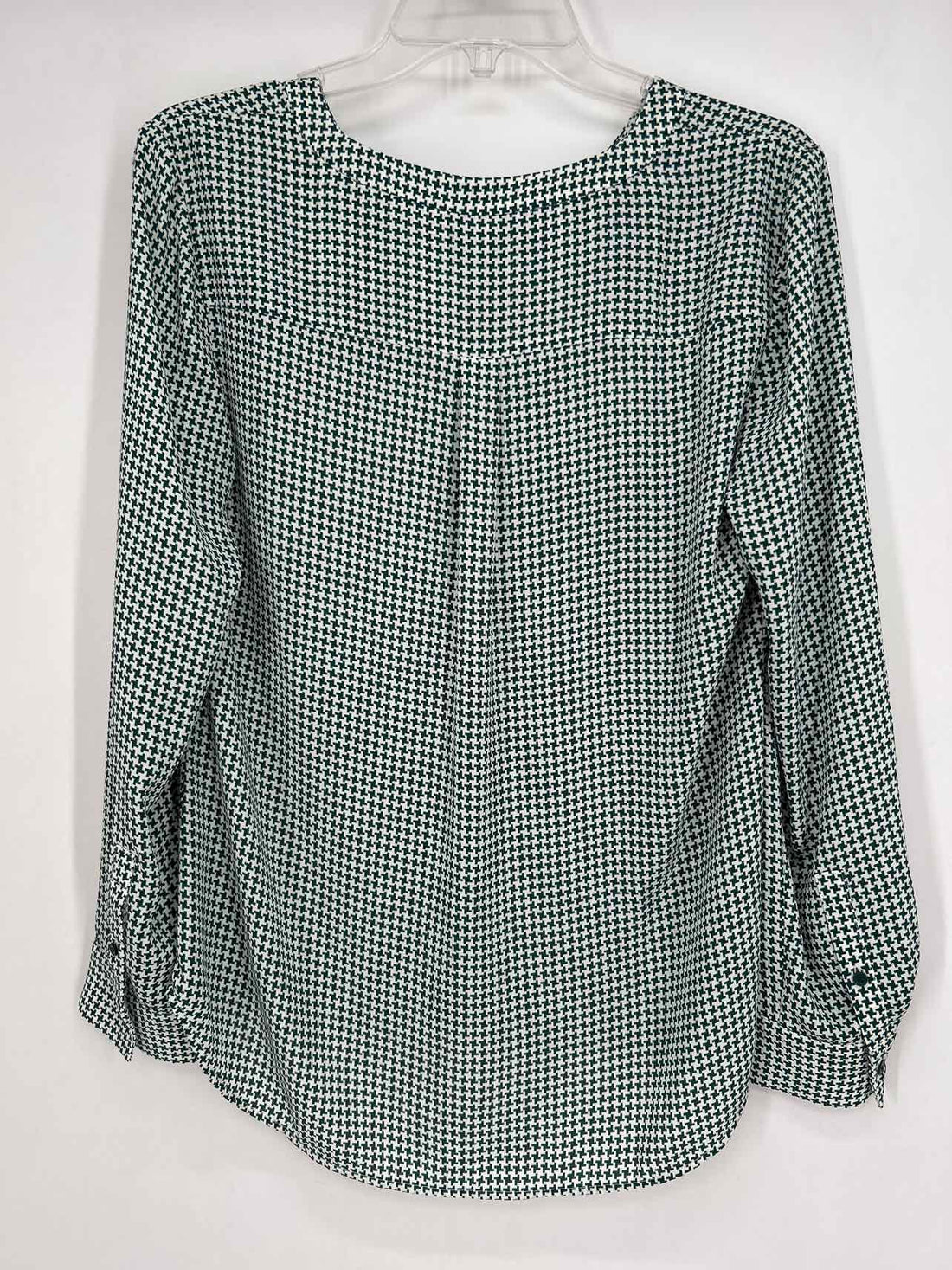 Talbots Size S Green Houndstooth Long Sleeve