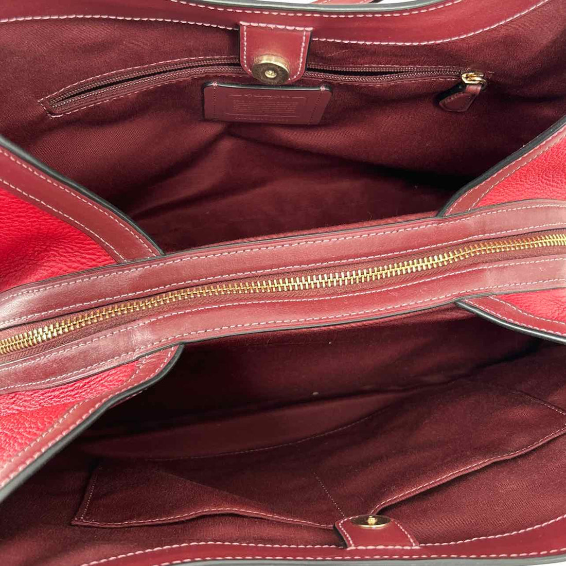 Coach Red Leather Excellent Condition Tote