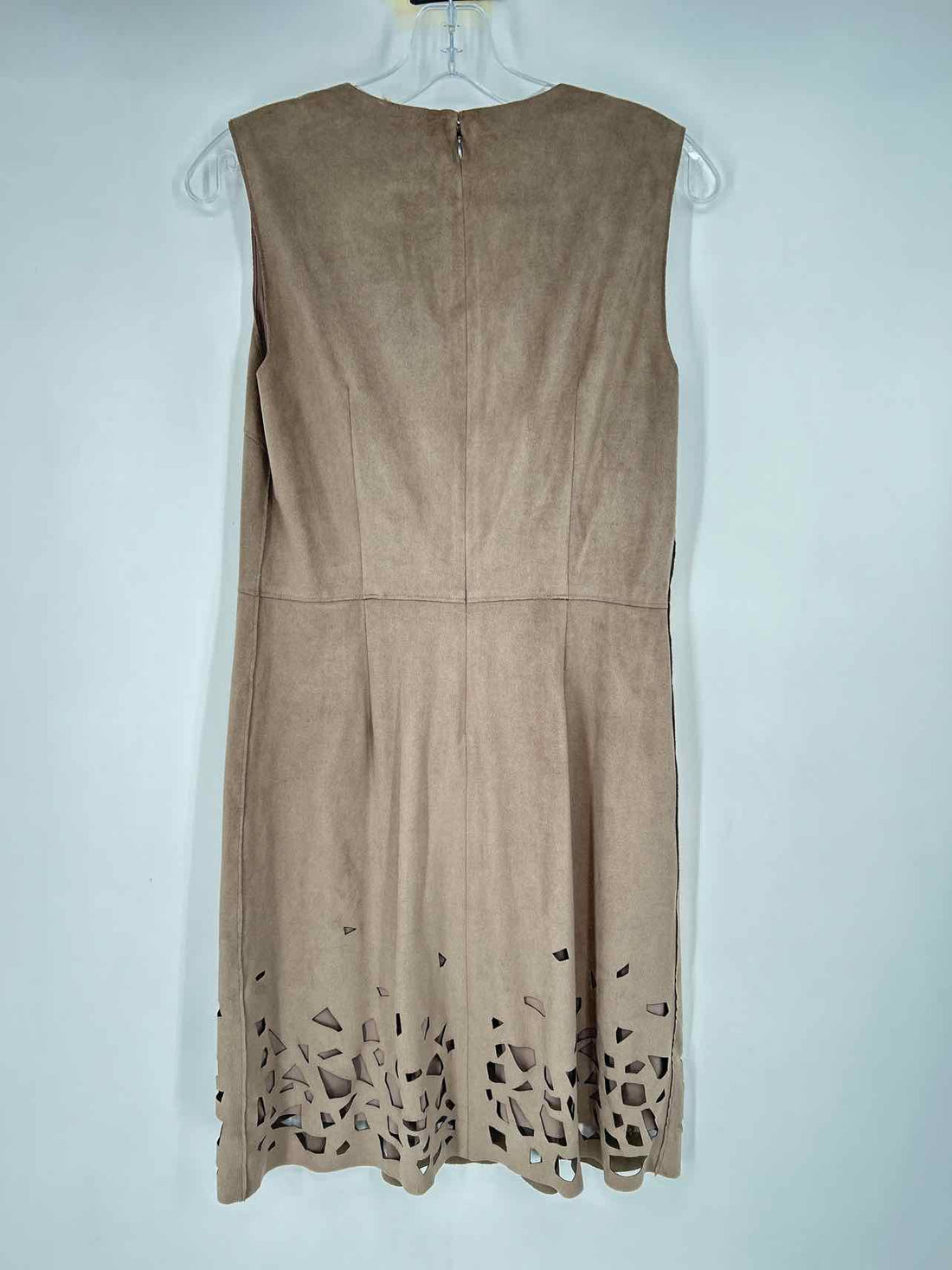 Elie Tahari Size 8 Taupe Faux Suede Sleeveless Dress