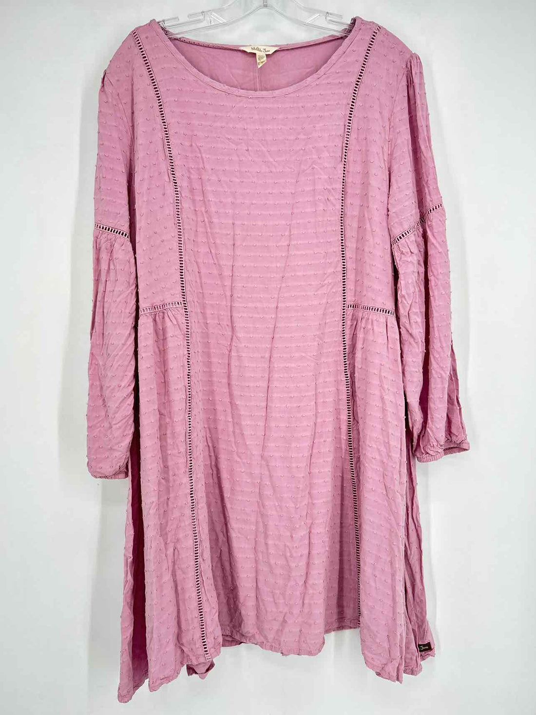 Matilda Jane Size XXL Light Mauve Swiss Dot Long Sleeve Dress