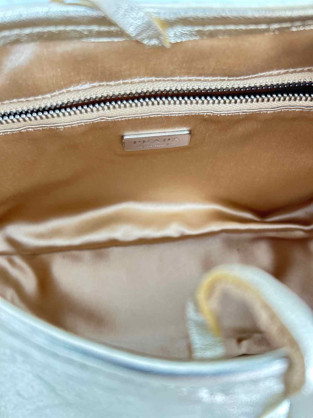 Prada Gold Silk Shoulder Purse