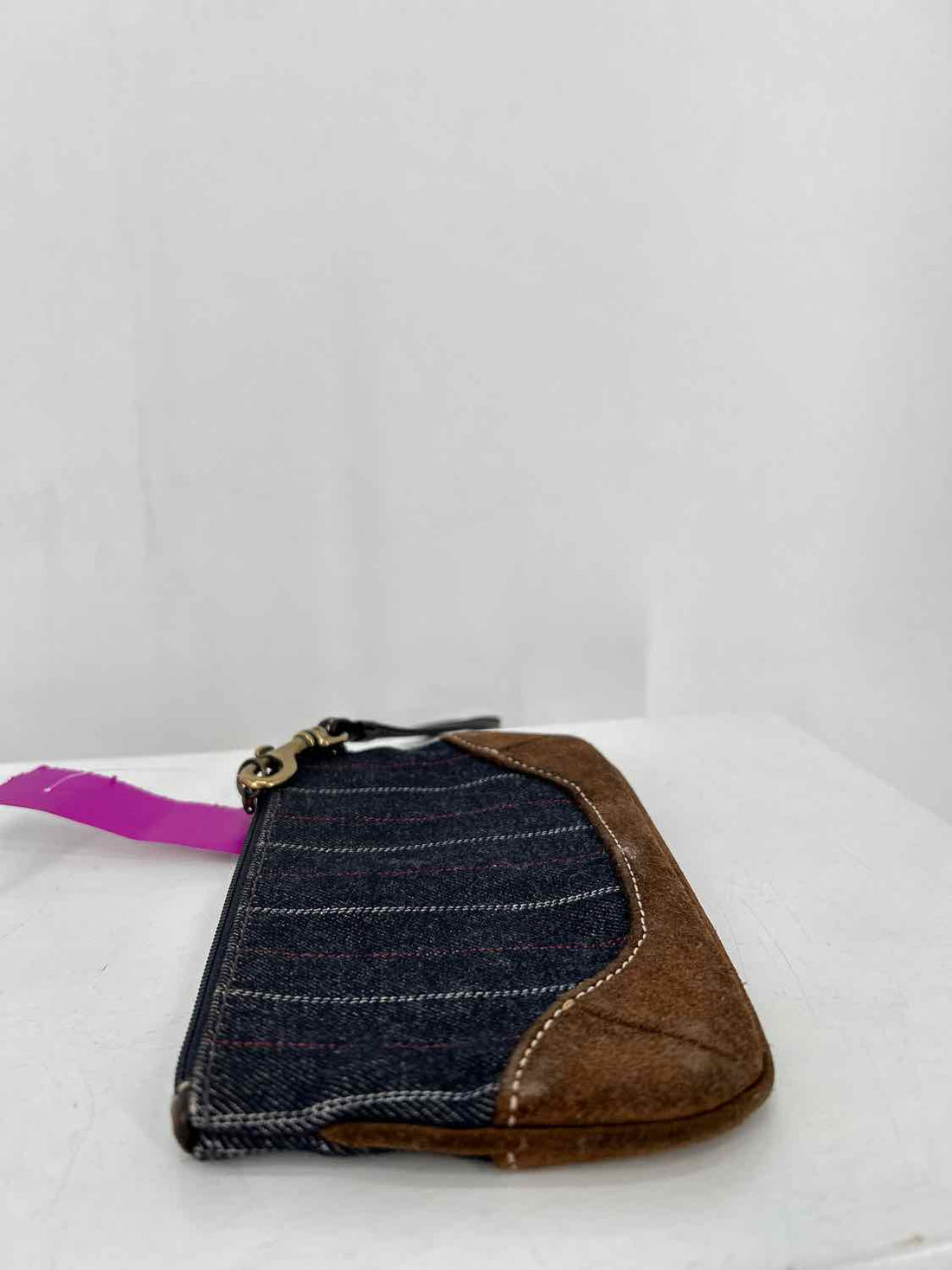 Coach Denim & Suede Vintage Wristlet Clutch