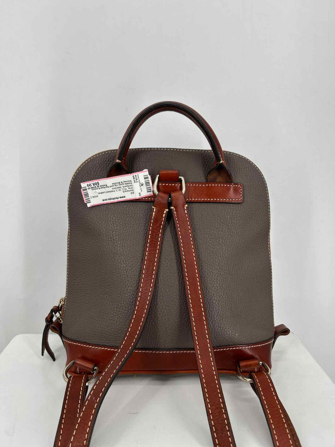 Dooney & Bourke Gray Pebbled Leather Backpack