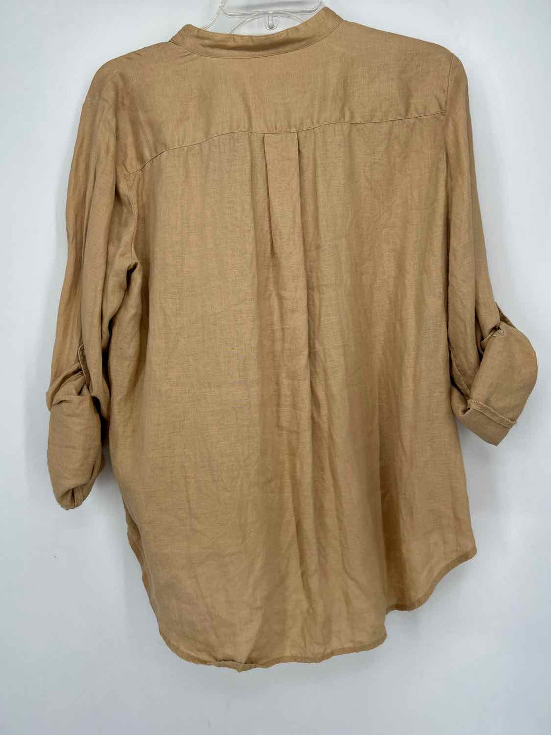 Ann Taylor Size L Tan Linen Long Sleeve