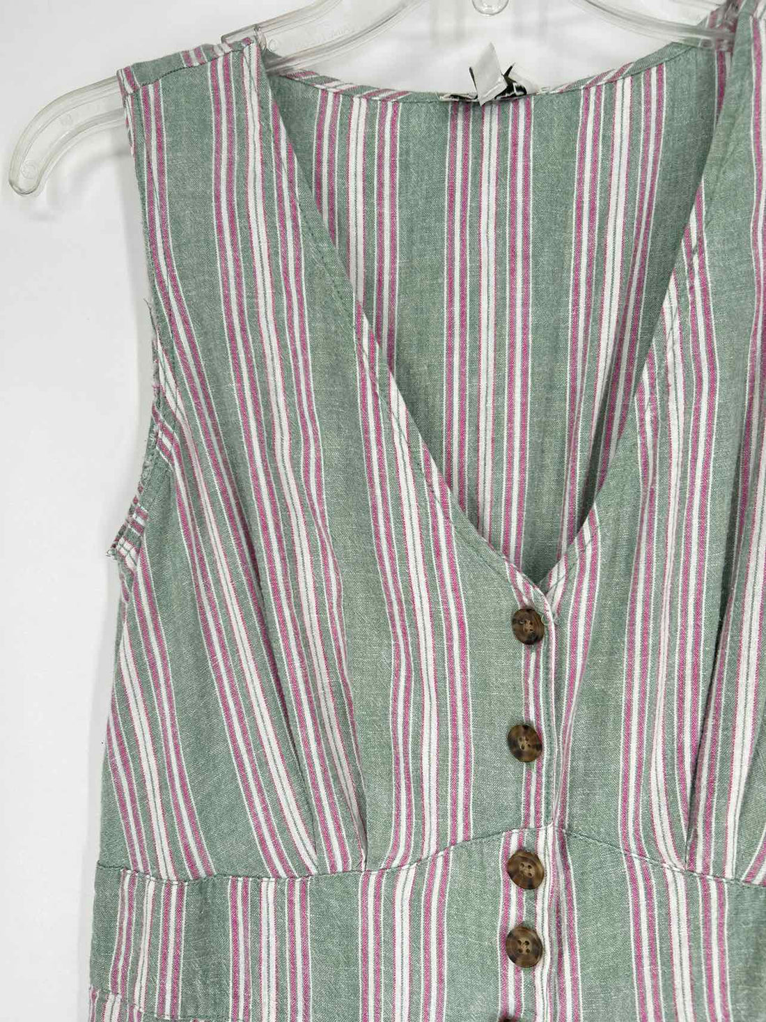 Wonderly Size S Green & Pink Stripe Dress