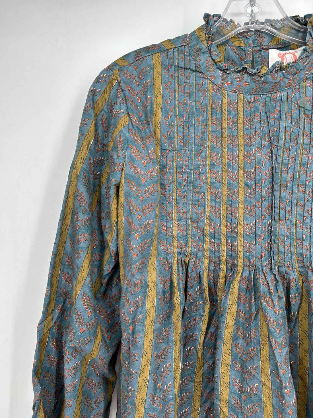 Victoria Dunn Size M Blue Print Long Sleeve