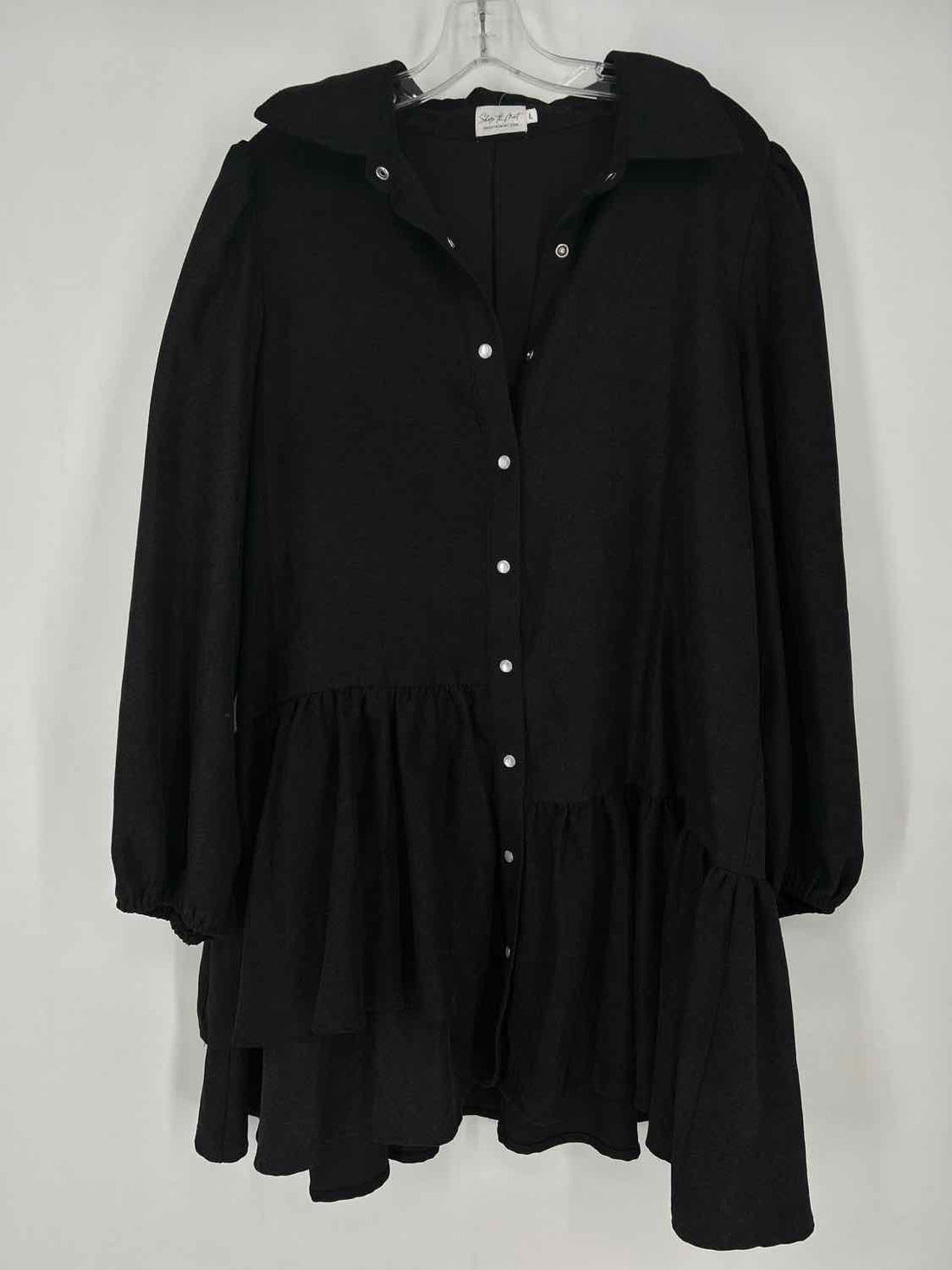 Shop The Mint Size L Black Long Sleeve Dress