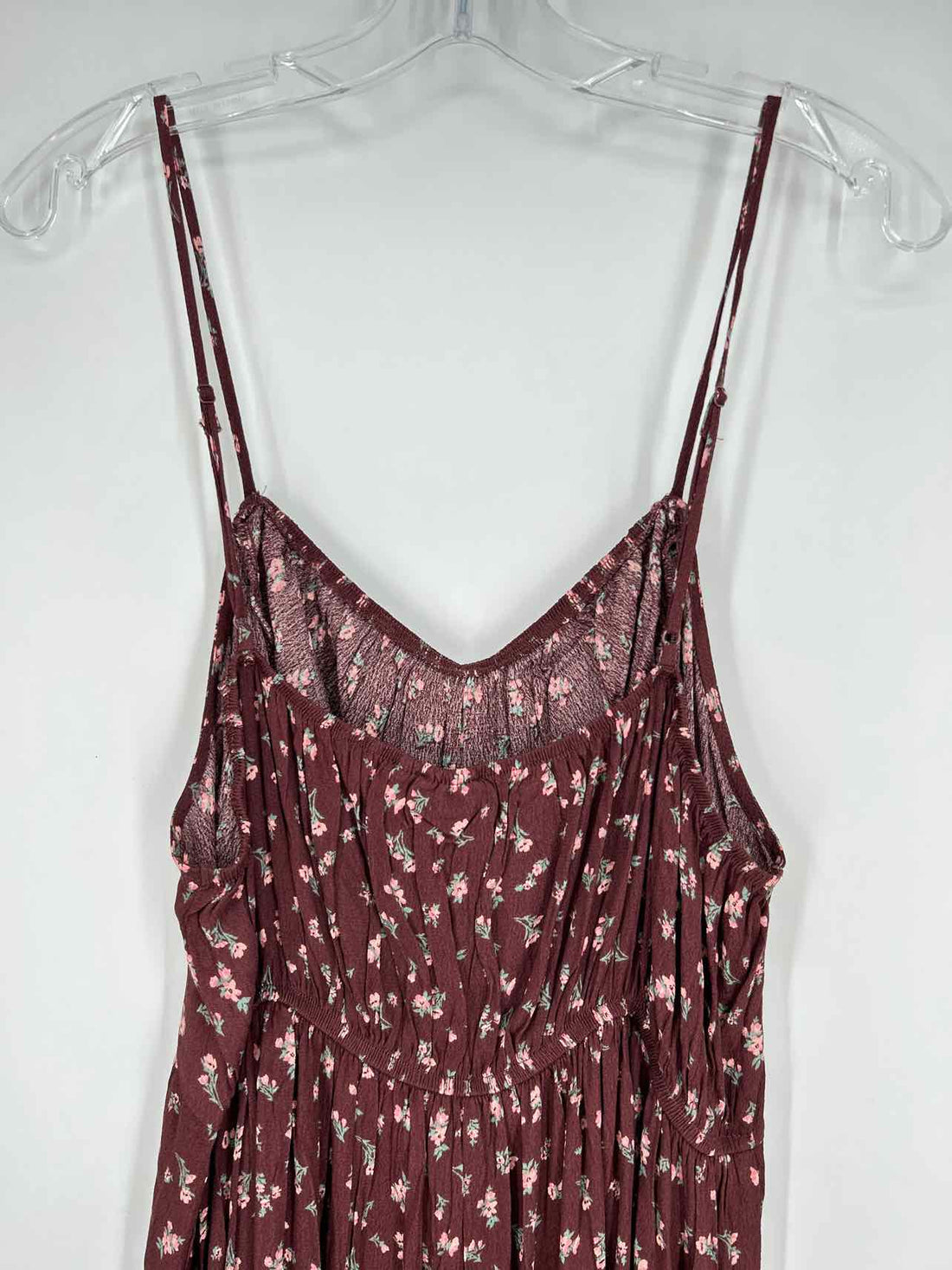 Love Sick Size 1X Burgandy Floral Sleeveless Dress