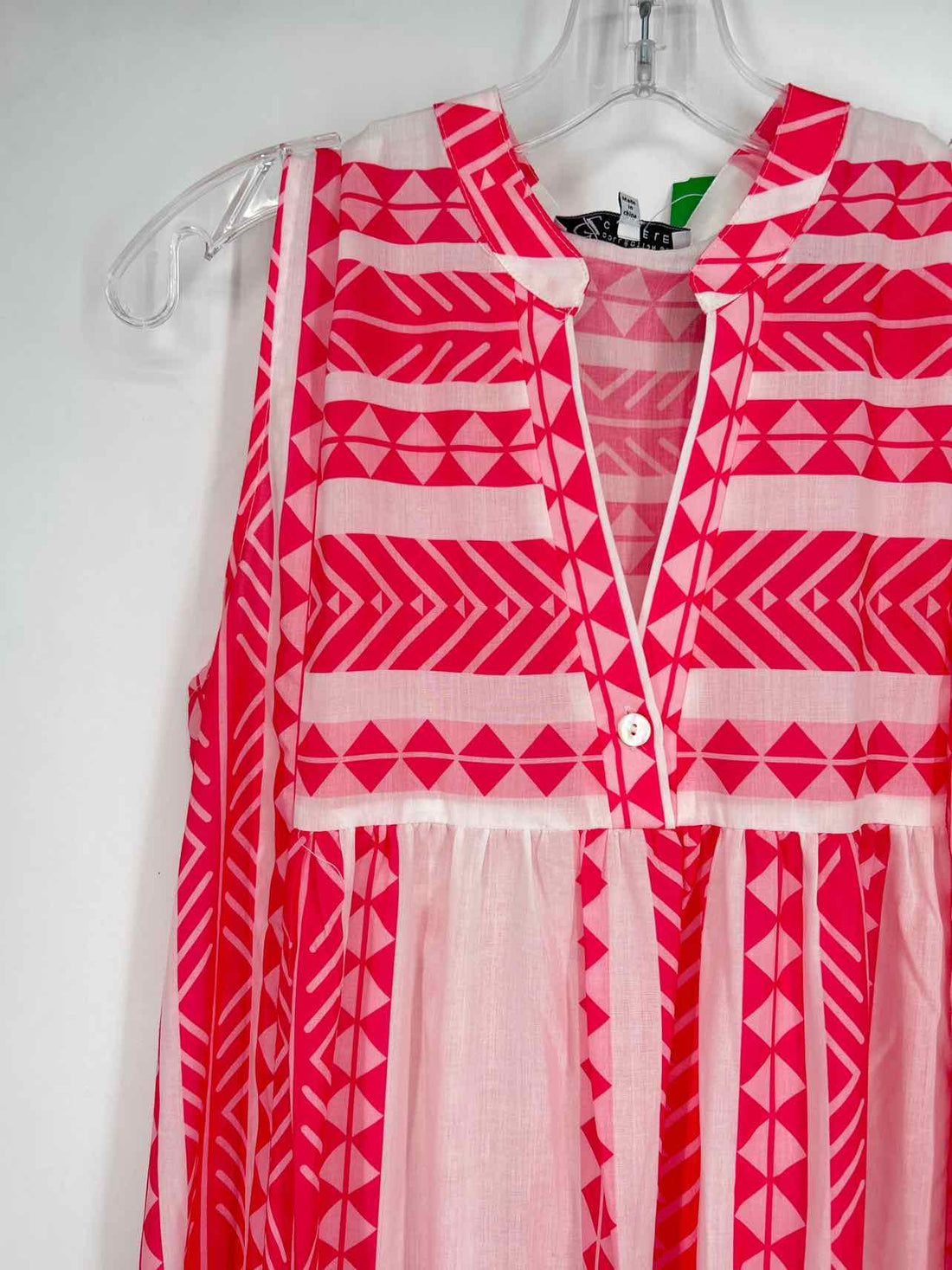 Collection by Cezele Size M White & Pink Print Sleeveless Dress