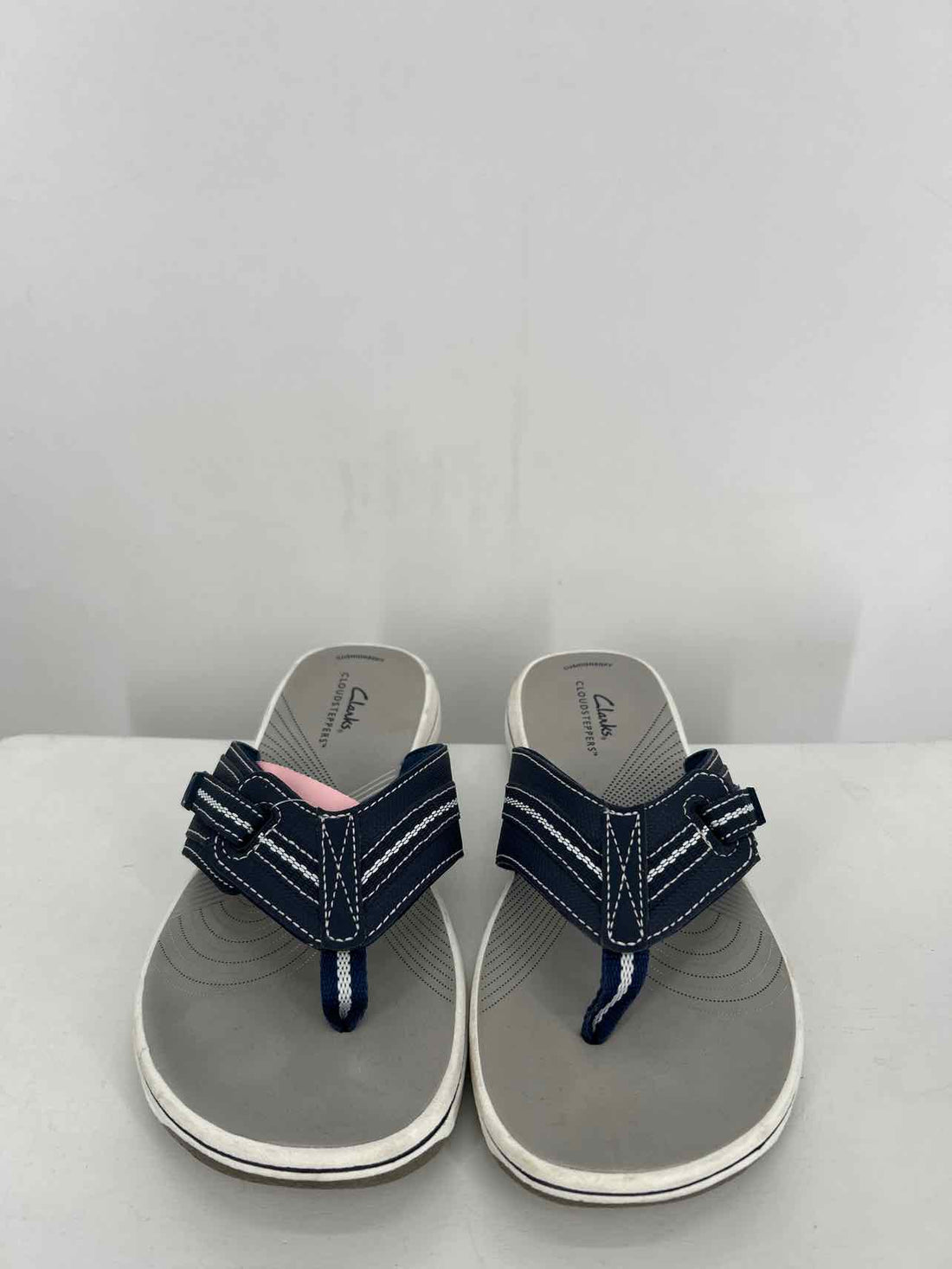 Clarks Women Size 6 Navy & White Sandals