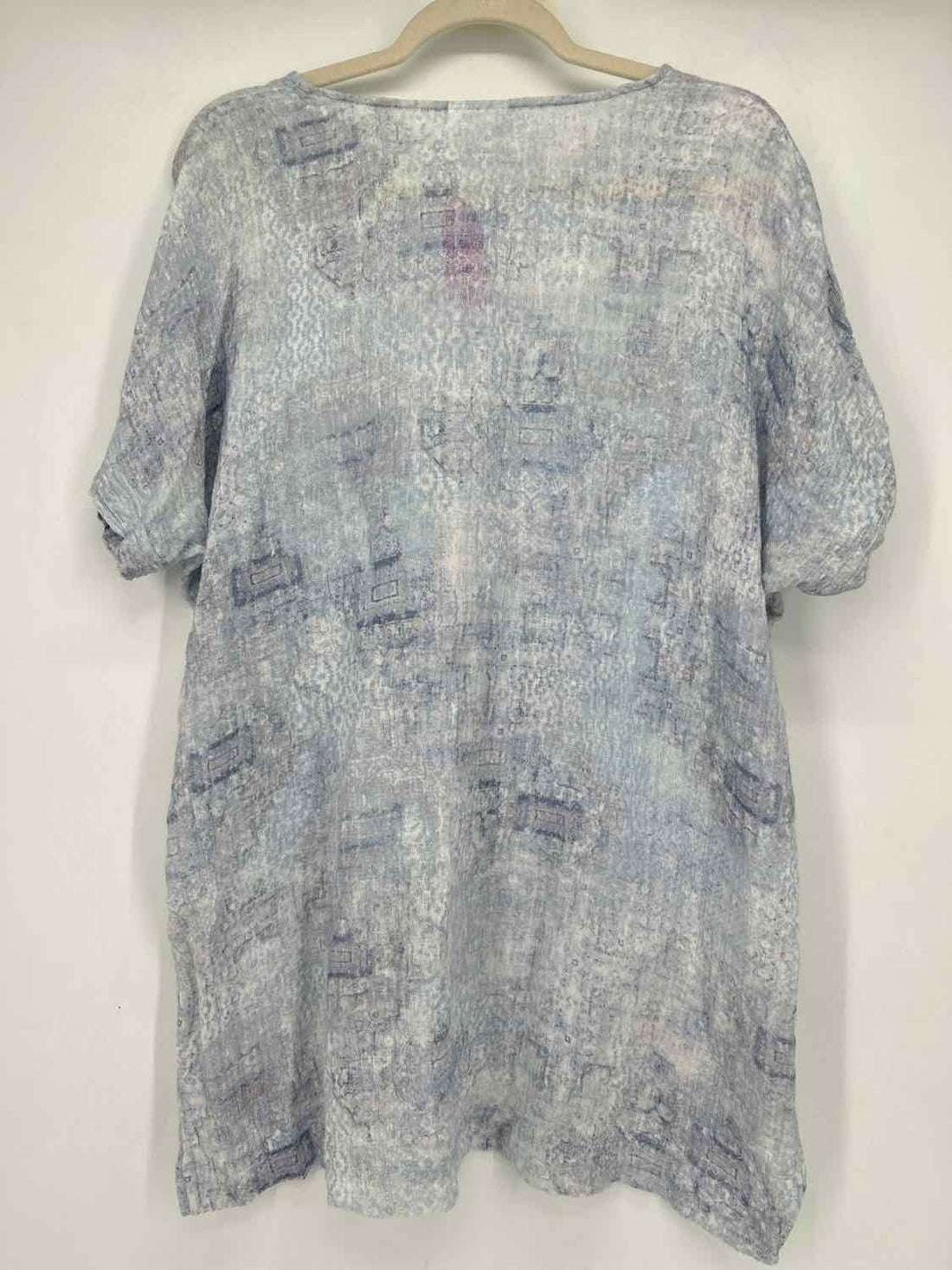 Pure Jill Size L Light Blue Print Short Sleeve