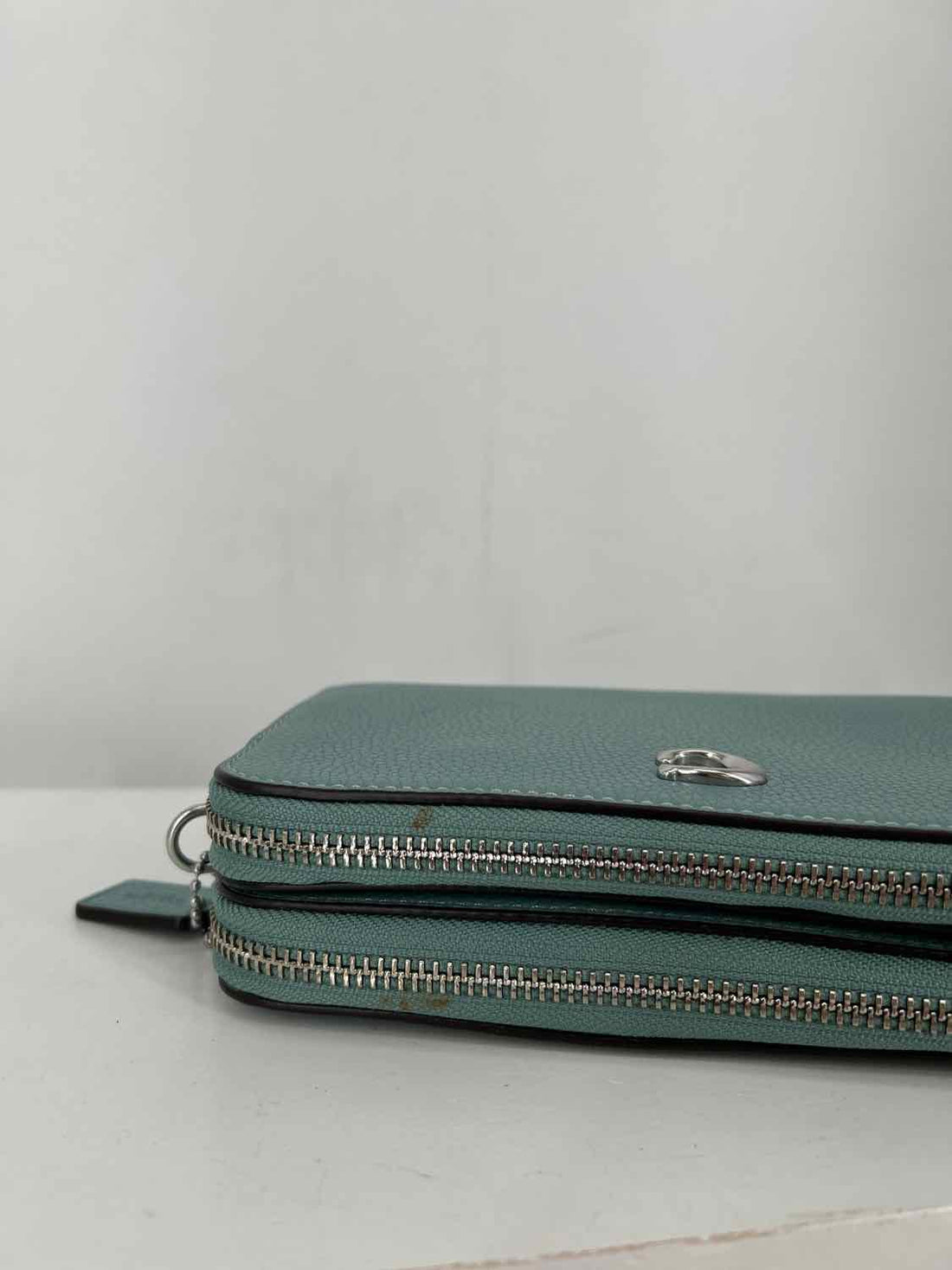 Coach Kira *as is ext marks* Light Blue Pebbled Leather Pre Owned Shoulder
