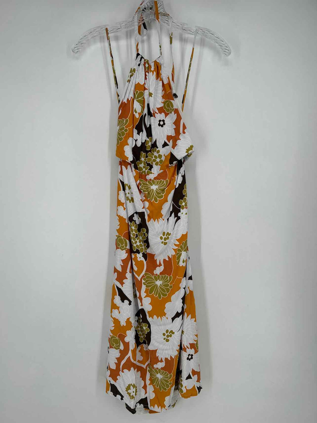 Faithfull The Brand Size 6 Orange Print Sleeveless Dress