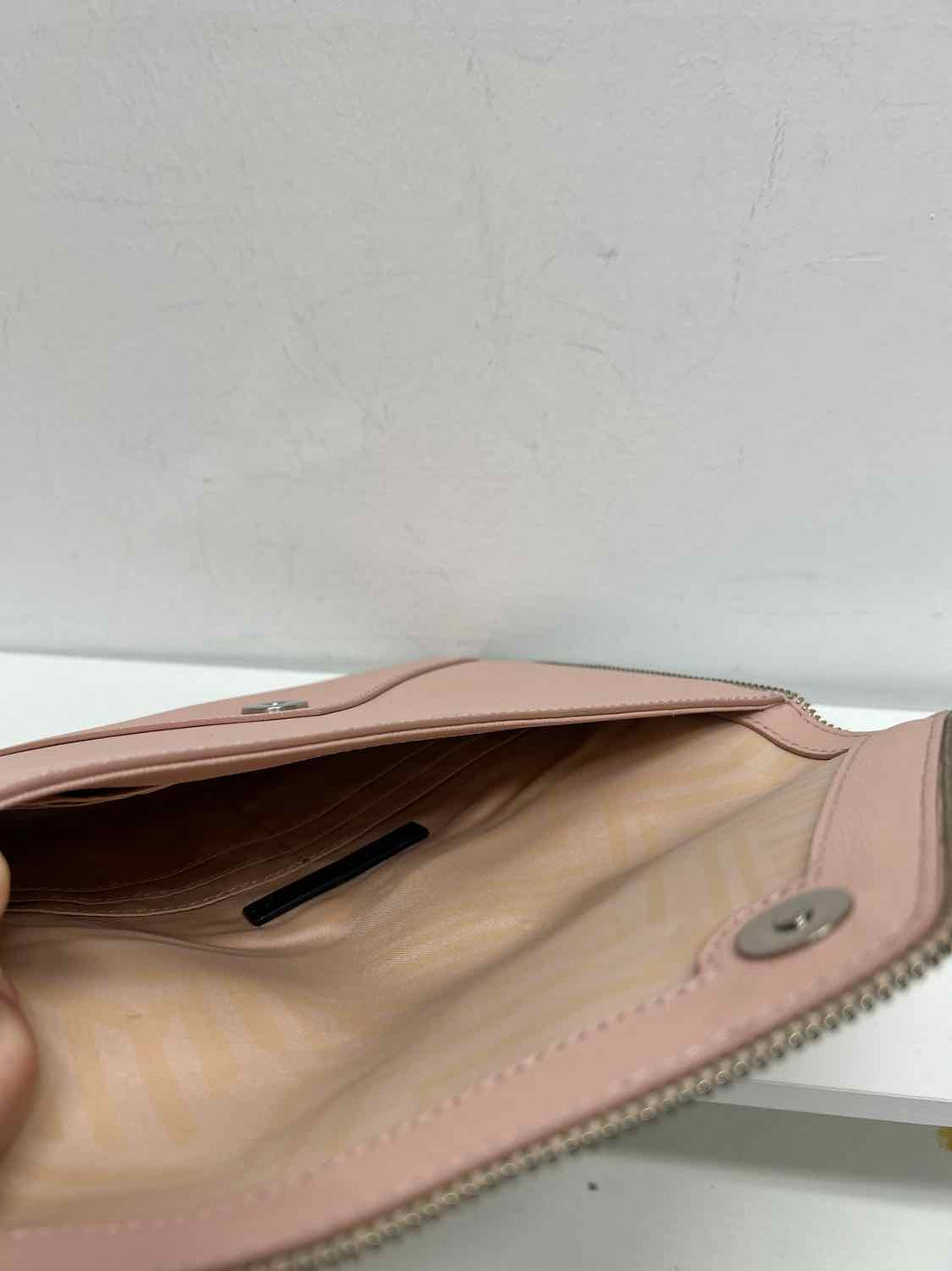 Rebecca Minkoff Pink Saffiano Leather Like New Clutch