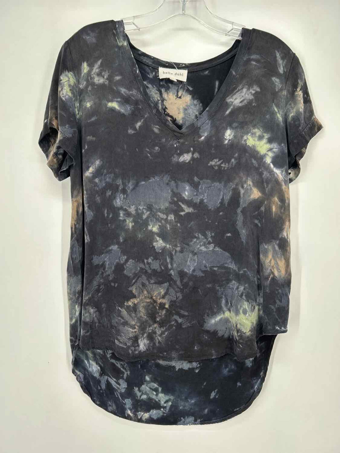 Bella Dahl Size S Black Tie Dye Short Sleeve