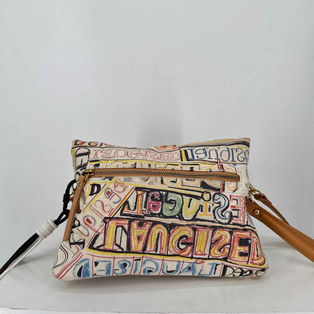 Desigual Beige Print Canvas Crossbody