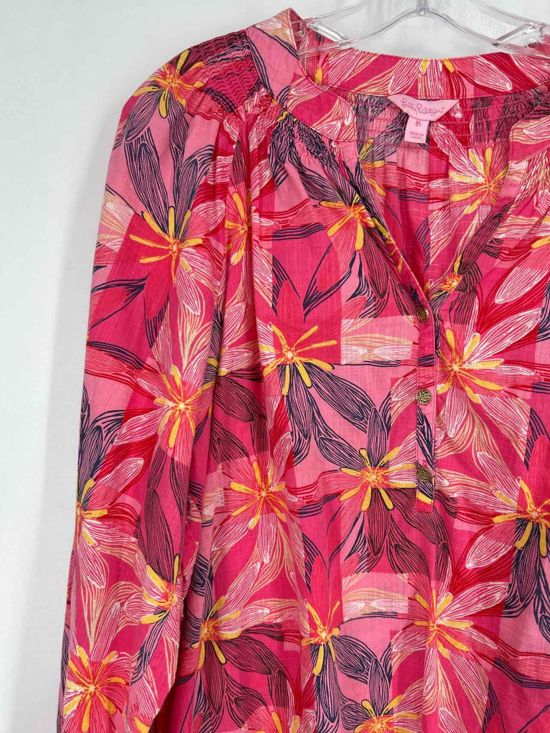 Lilly Pulitzer XL Pink Floral Long Sleeve Lilly Pulitzer Top