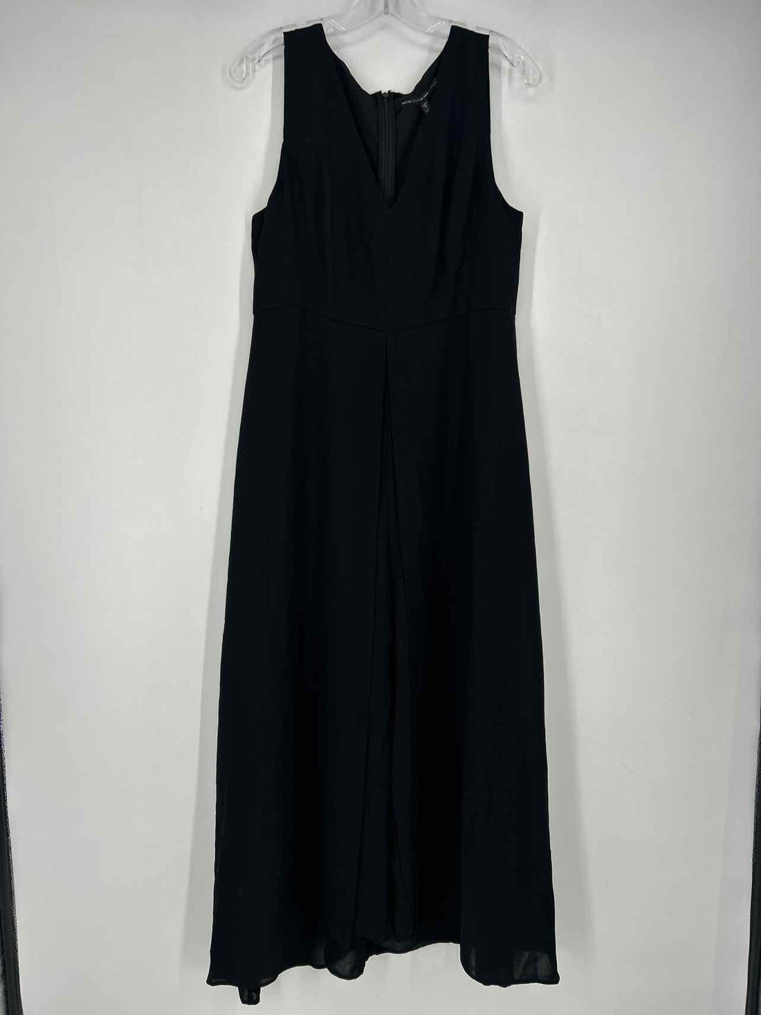White House Black Market Size 12 Black Seersucker Jumpsuit
