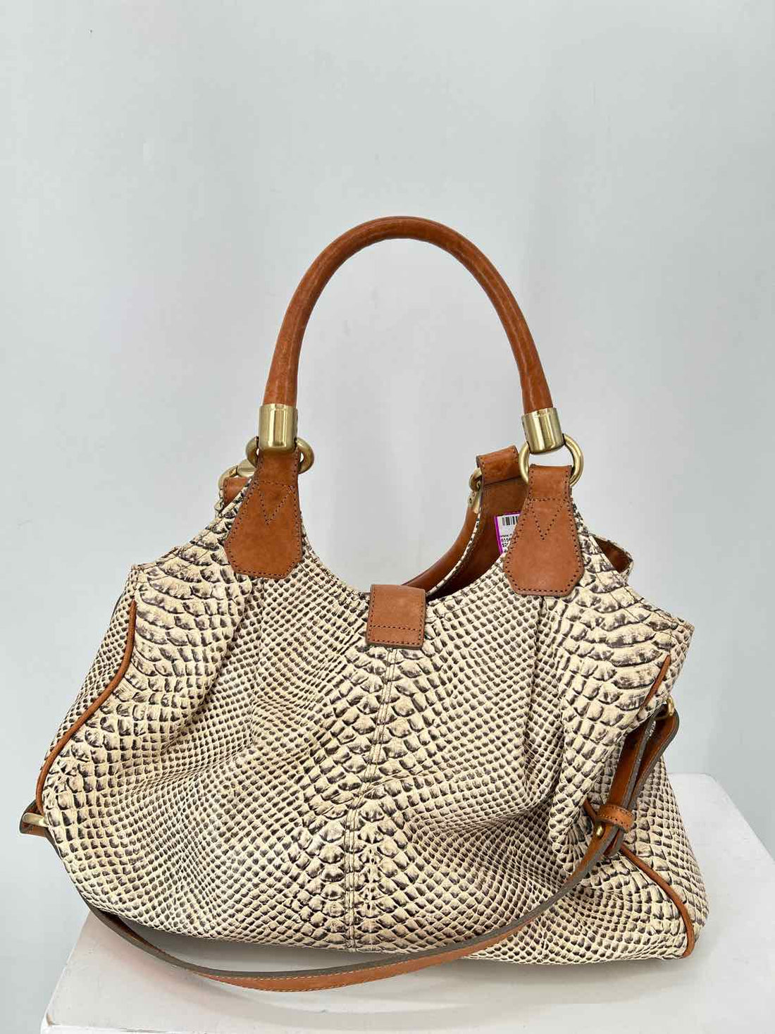 Brahmin Snake Genuine Leather Pre Owned Satchel