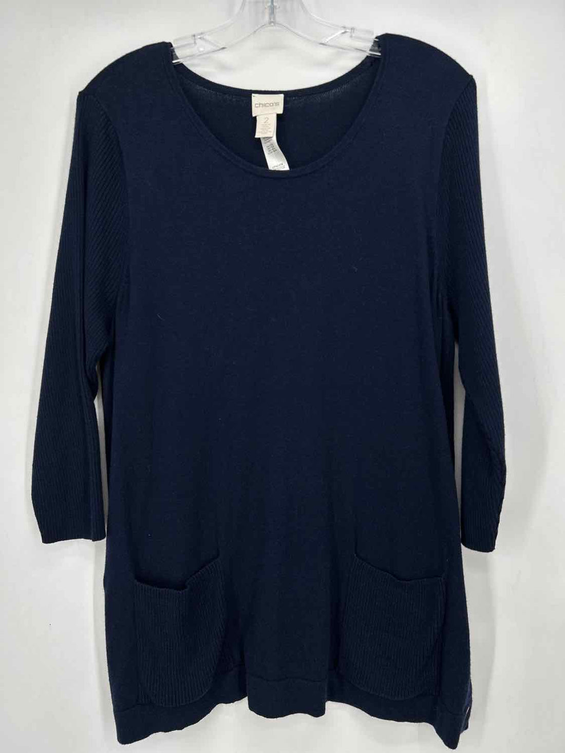 Chicos Size 2(12) Navy Sweater