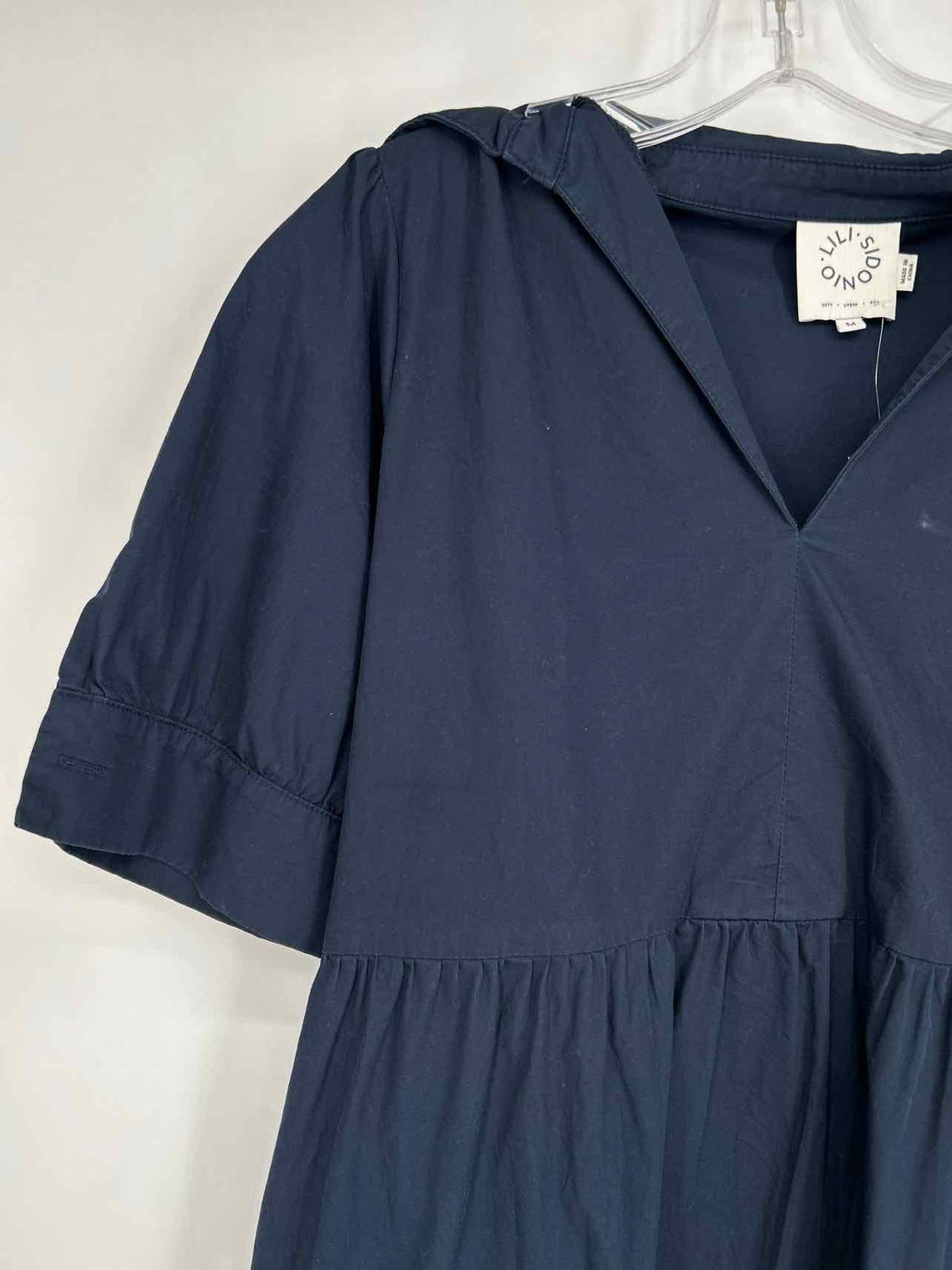 Lili Sidonio Size M Navy Short Sleeve Dress